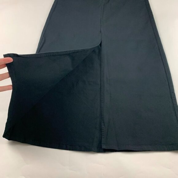 GAP Vintage 2000 Black Stretch Canvas Split Front Maxi Skirt 12 New - Picture 2 of 8